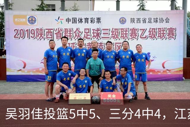 吴羽佳投篮5中5、三分4中4，江苏最多落后20分追到只差1分